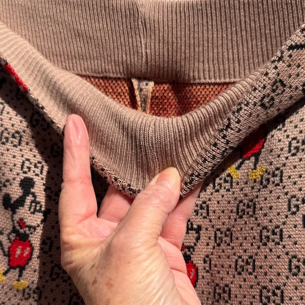 Mickey Mouse Gucci Design Tracker Pants Super Thick Warm Fabric Unmarked! XS/S - Picture 11 of 12